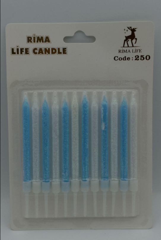 Mav Beyazi Simli Doğum Günü Mumu 12 Li Kod: 250